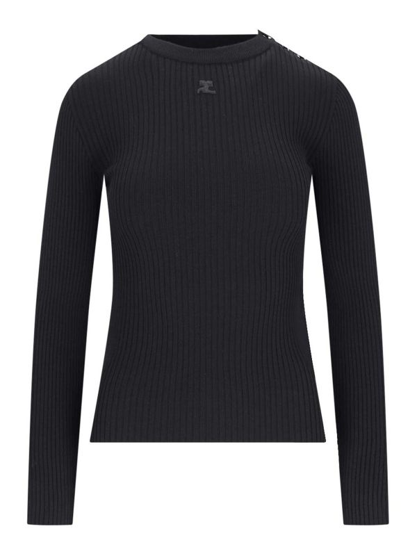 Courreges Pull Col Rond - Noir