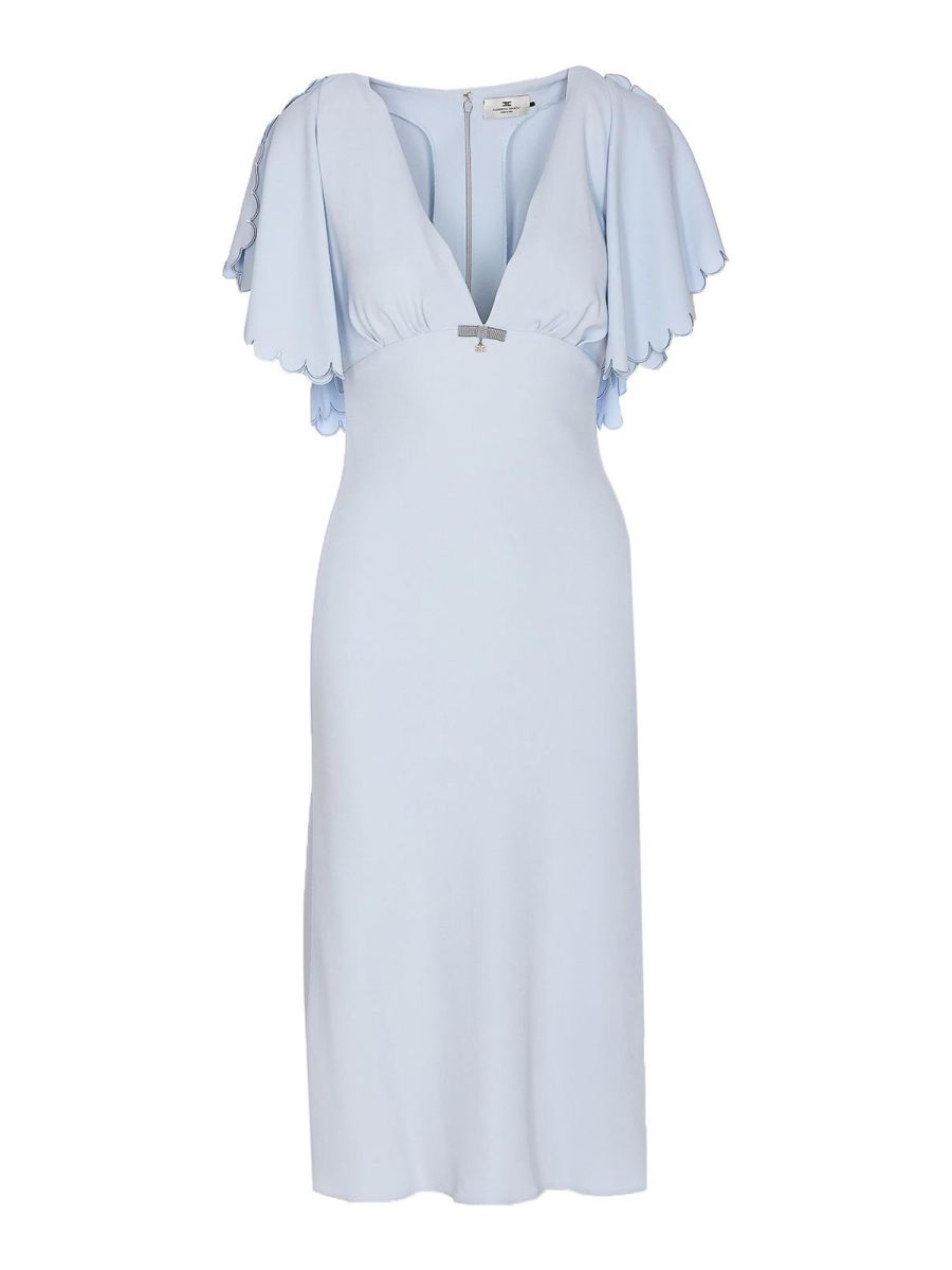 Elisabetta Franchi Robe Au Genou - Bleu