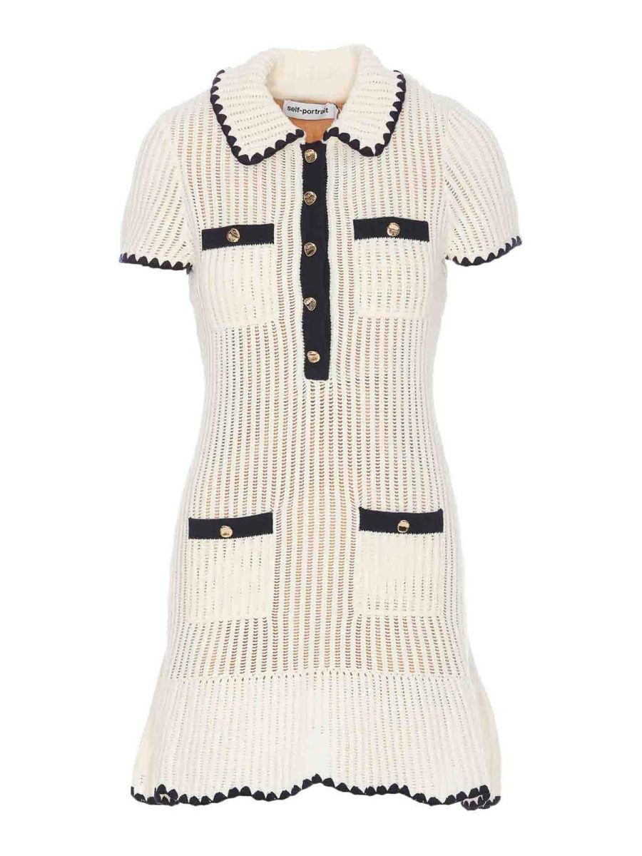 Self Portrait Robe Courte - Blanc