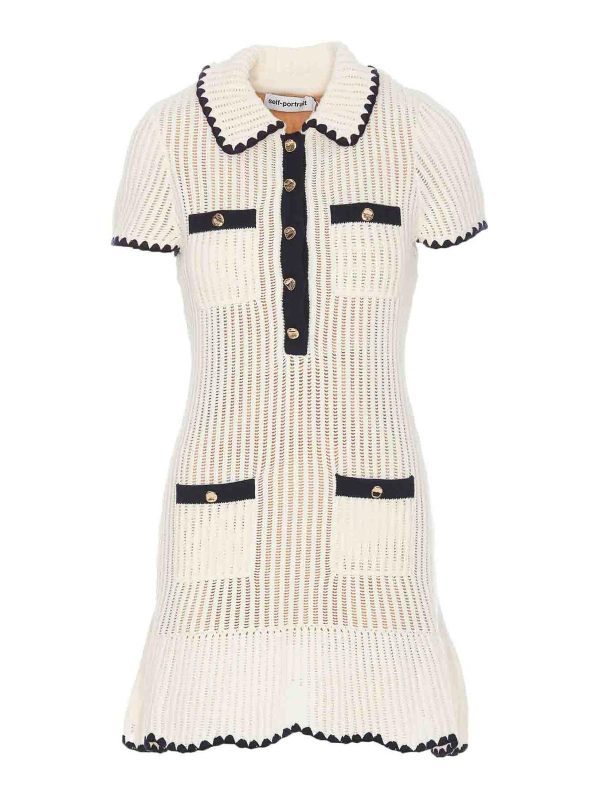 Self Portrait Robe Courte - Blanc