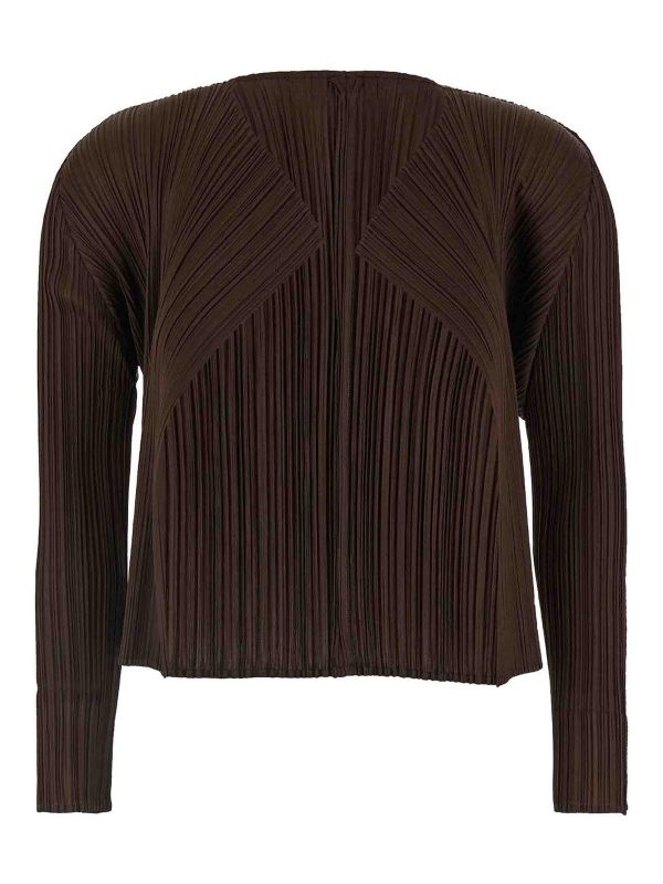 Pleats Please Issey Miyake Cardigan - Marron