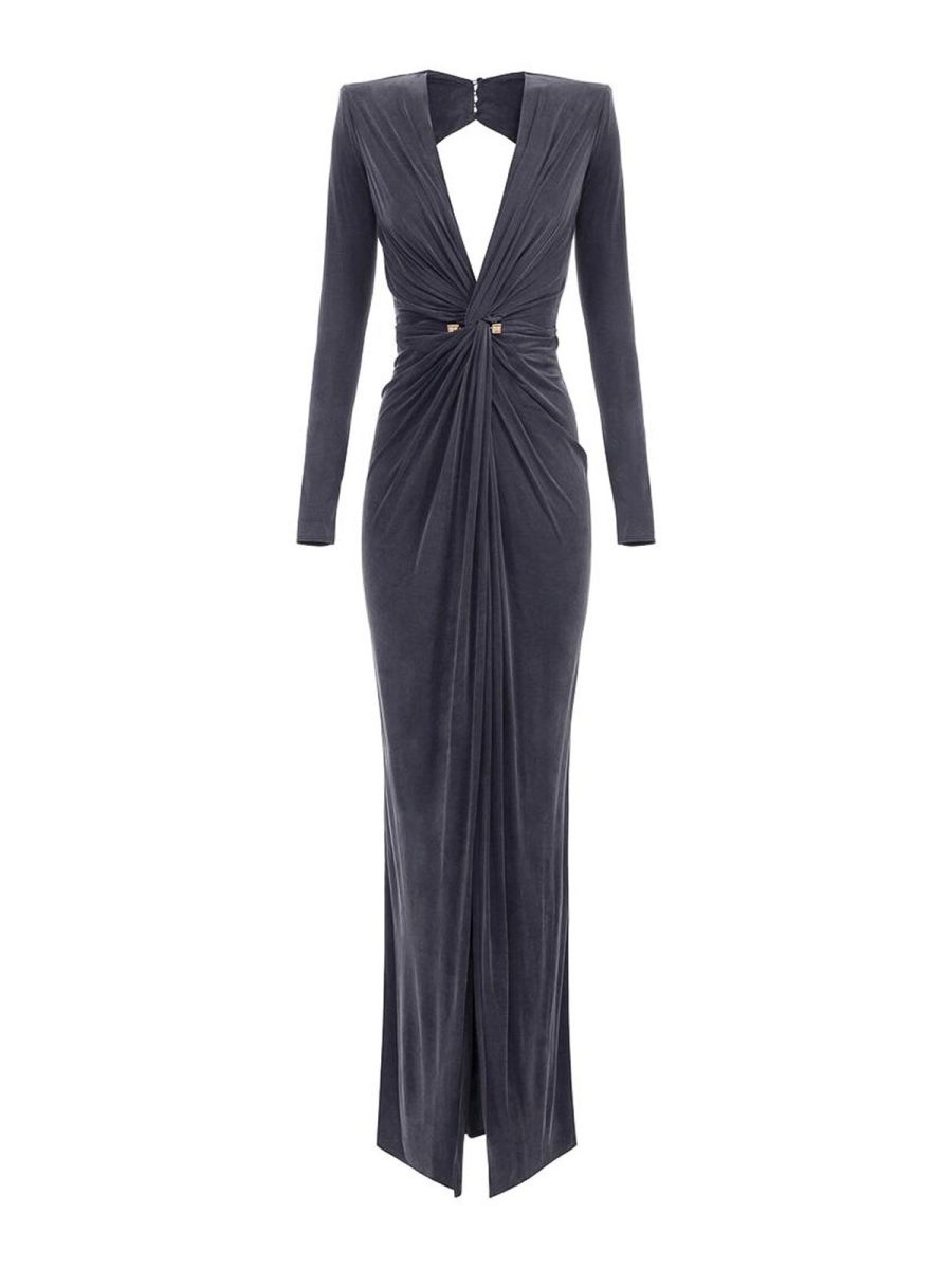 Elisabetta Franchi Robe Au Genou - Gris
