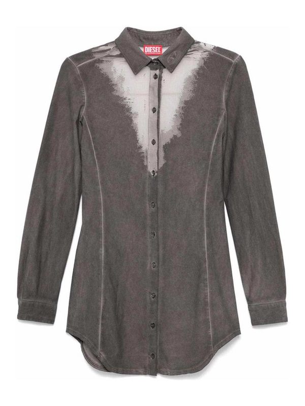 Diesel Robe Au Genou - Gris