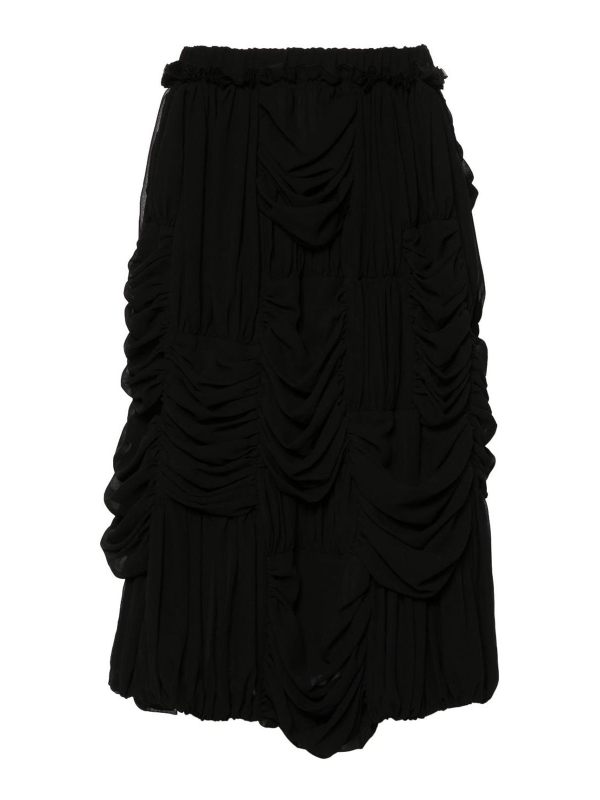 Comme Des Garcons Jupe Midi - Noir