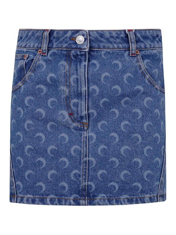 Marine Serre Mini Jupe - Bleu