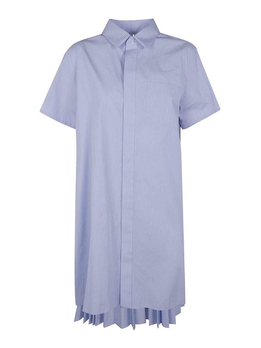 Sacai Robe Au Genou - Bleu