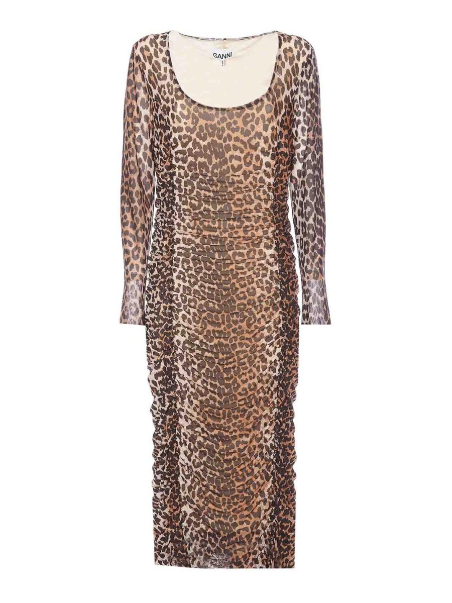 Ganni Maxi Robe - Marron