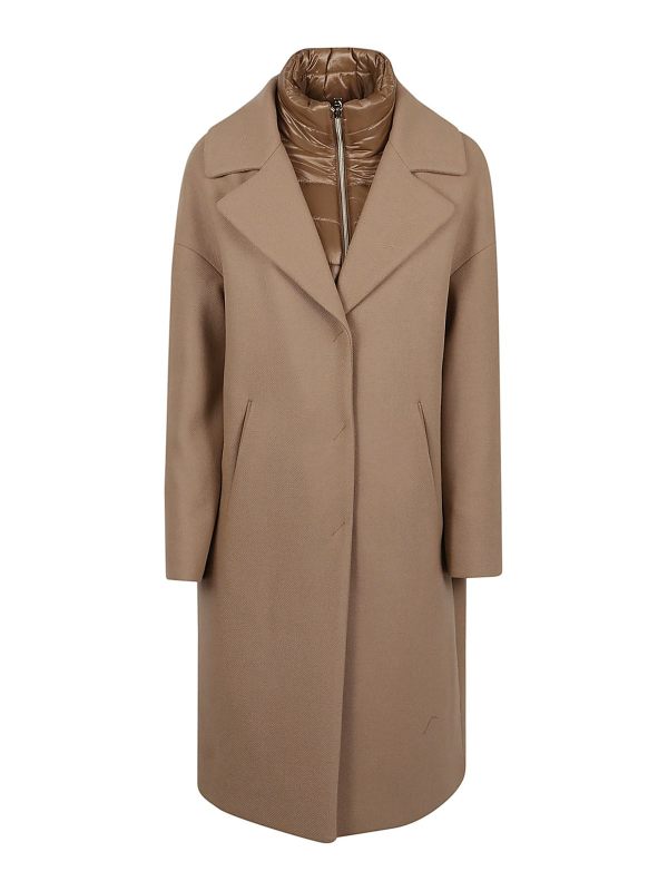 Herno Manteau Au Genou - Beige Clair