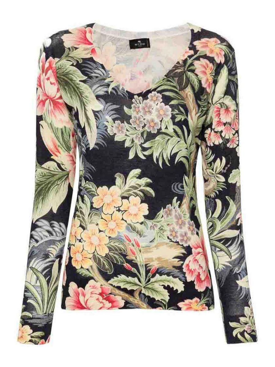 Etro Pull Col Rond - Noir
