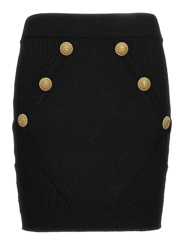 Balmain Jupe Midi - Noir
