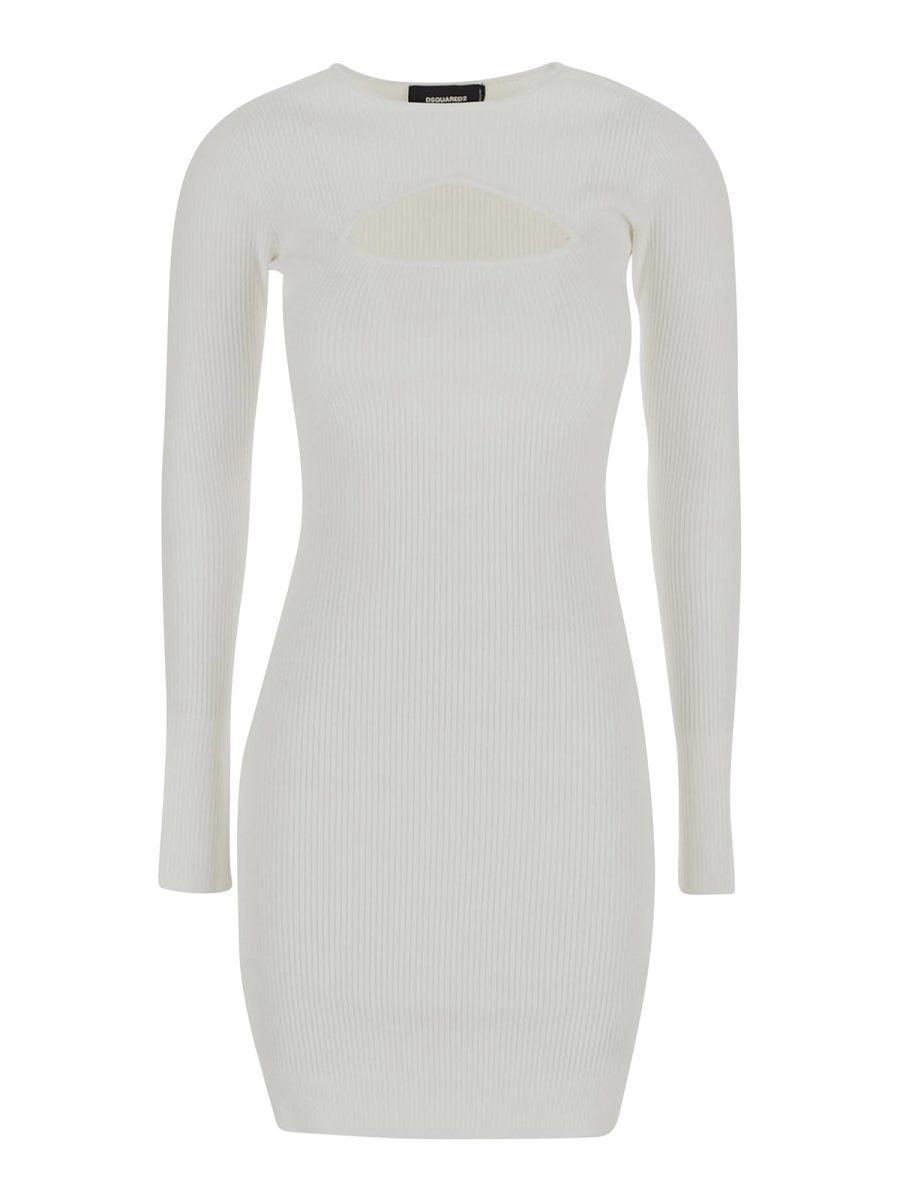 Dsquared2 Robe Au Genou - Blanc