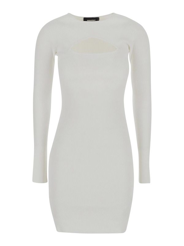 Dsquared2 Robe Au Genou - Blanc