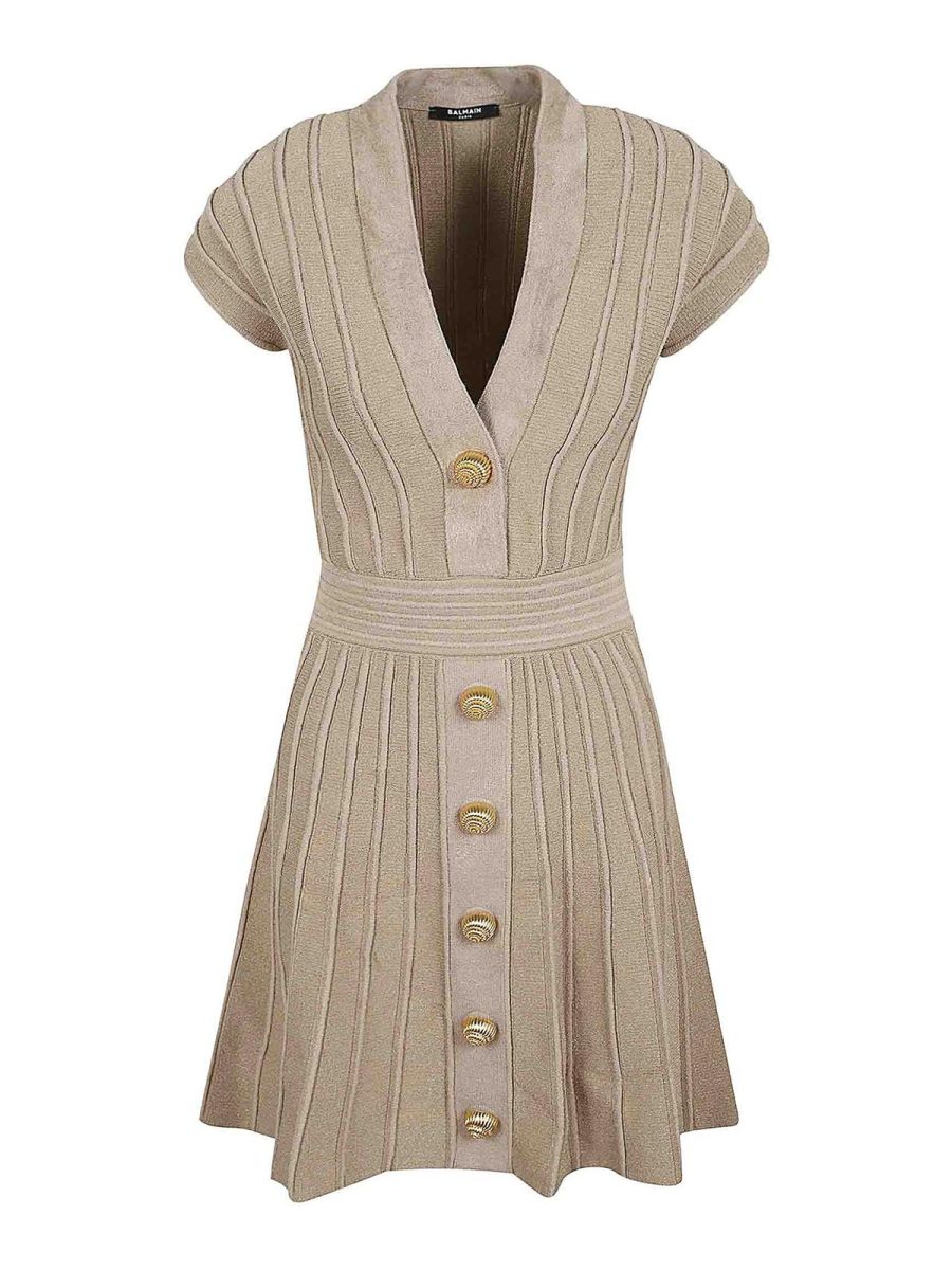 Balmain Robe Courte - Beige