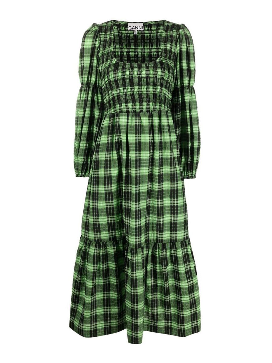 Ganni Maxi Robe - Seersucker