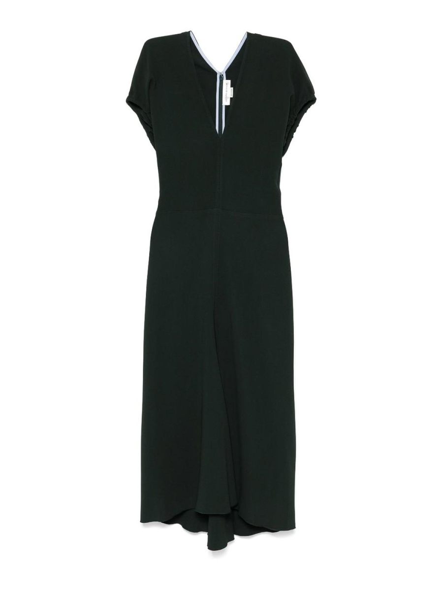 Victoria Beckham Robe Au Genou - Vert