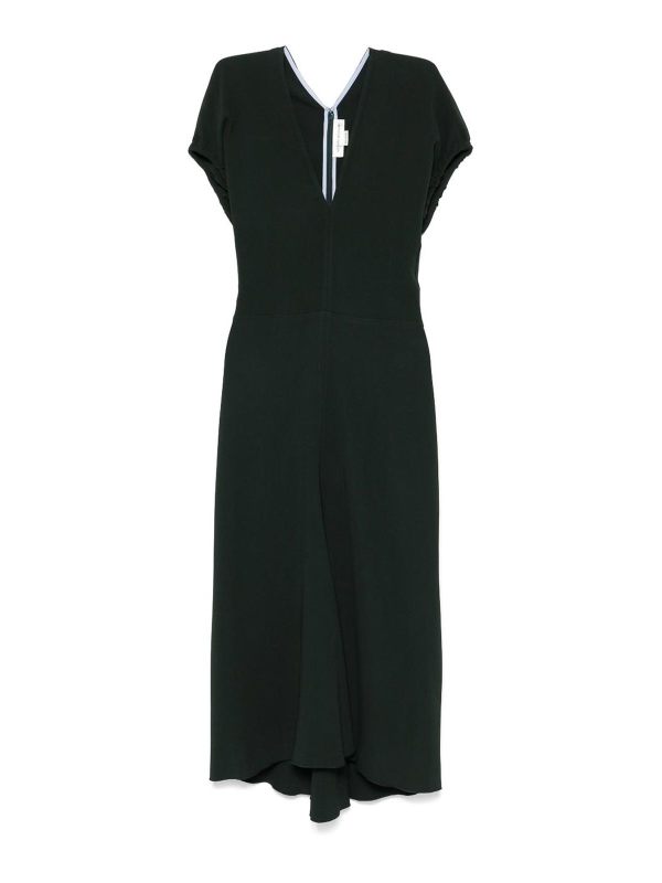 Victoria Beckham Robe Au Genou - Vert