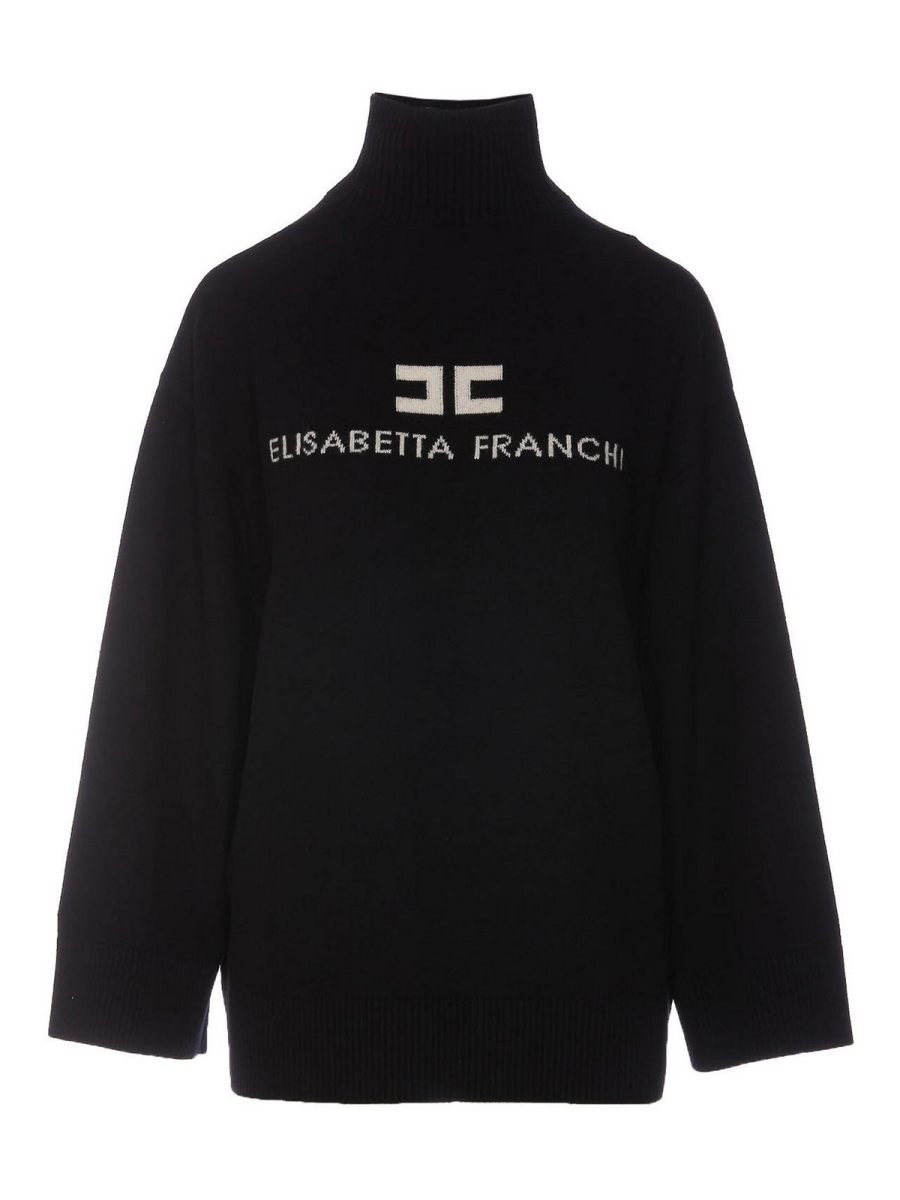 Elisabetta Franchi Pull Col Rond - Noir