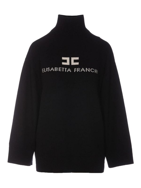 Elisabetta Franchi Pull Col Rond - Noir