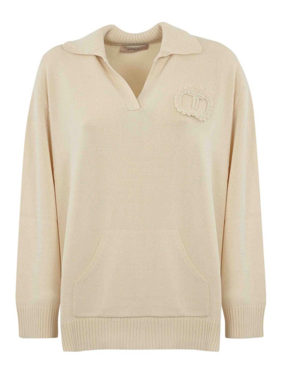 Twinset Pull Col Rond - Beige