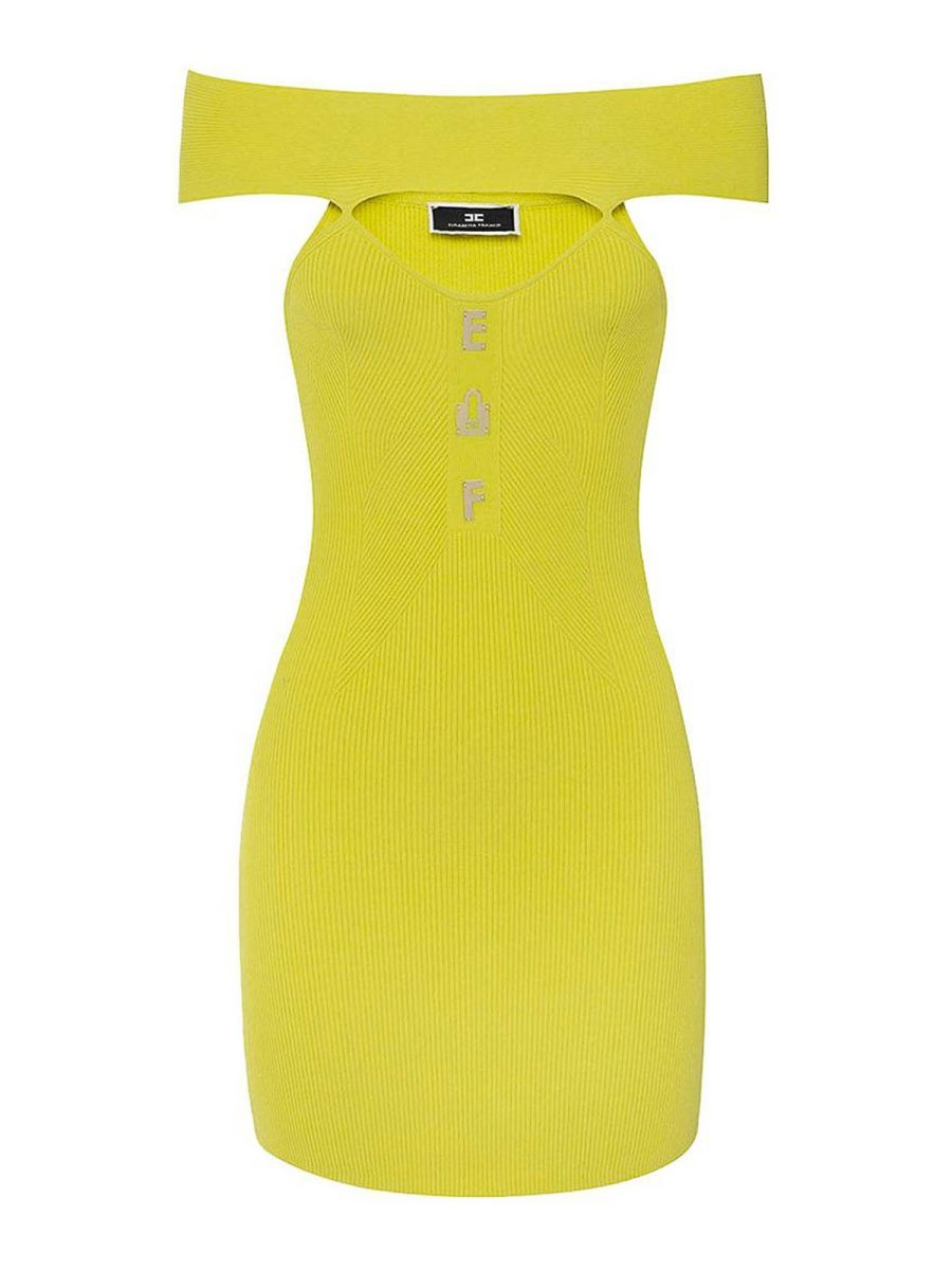 Elisabetta Franchi Robe Au Genou - Jaune