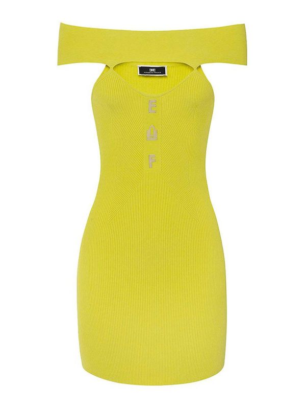 Elisabetta Franchi Robe Au Genou - Jaune
