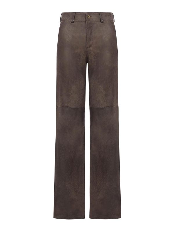 Salvatore Santoro Pantalons En Cuir - Marron