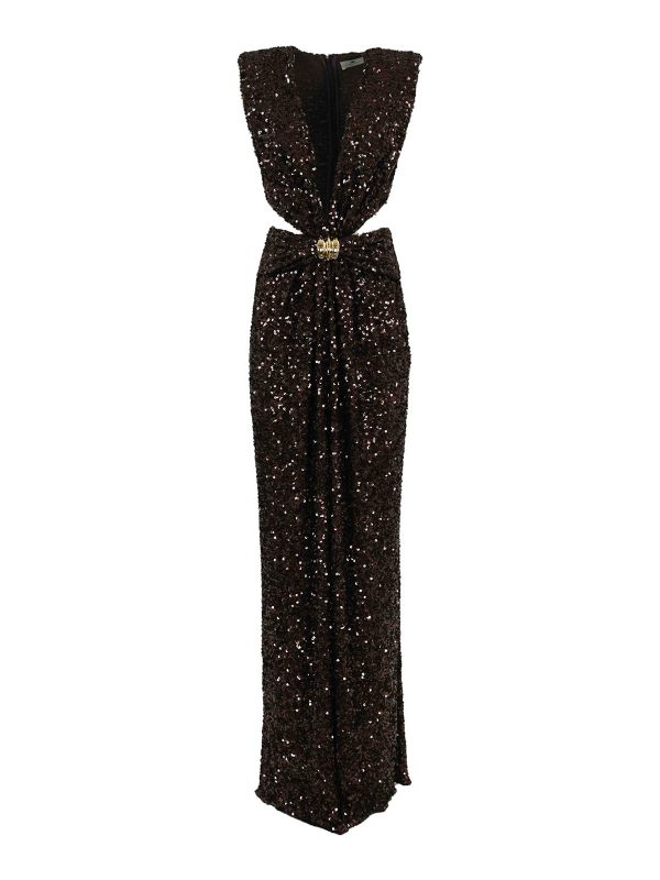 Elisabetta Franchi Maxi Robe - Marron