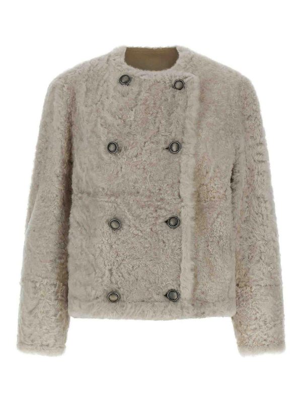 Brunello Cucinelli Manteau Court - Beige