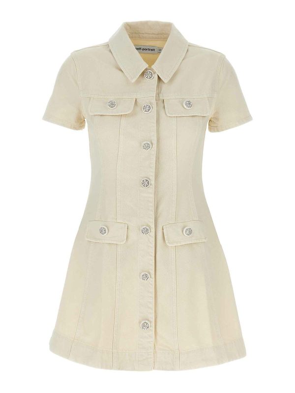 Self Portrait Robe Courte - Blanc