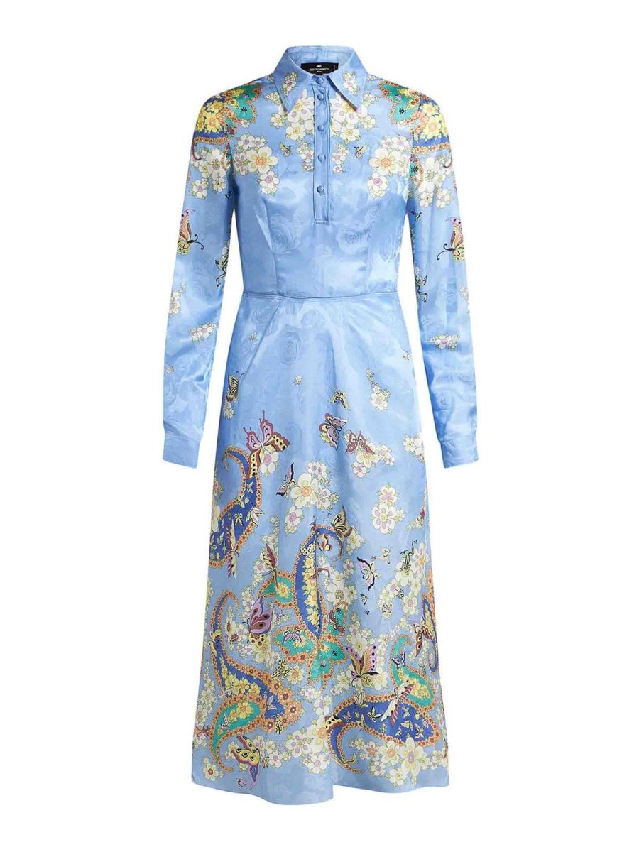 Etro Robe Au Genou - Bleu