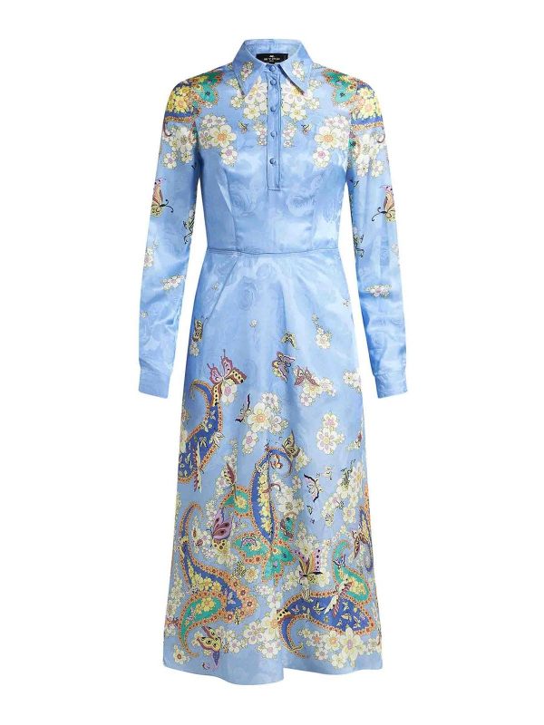 Etro Robe Au Genou - Bleu