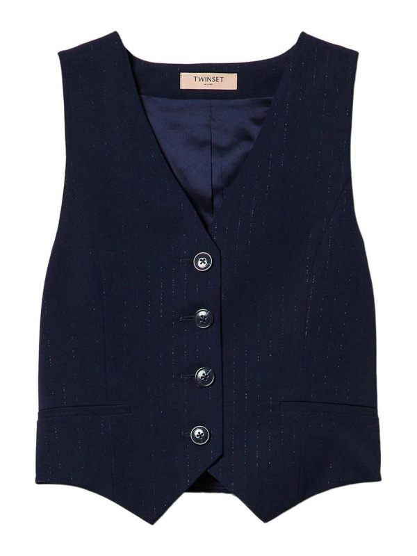 Twinset Gilet - Bleu Foncé