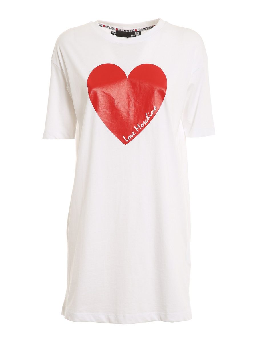 Love Moschino Robe Courte - Blanc