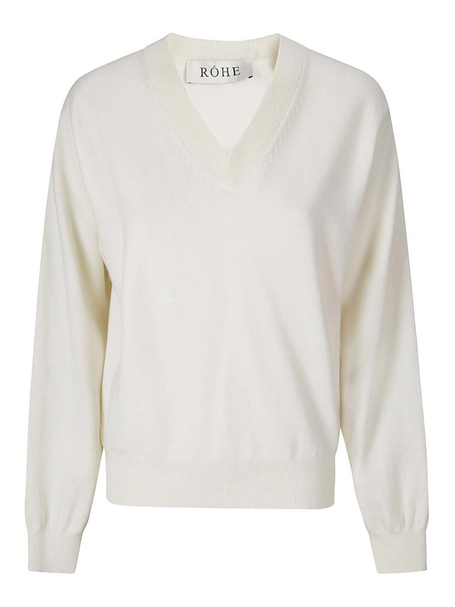 Rohe Pull À Col V - Crème