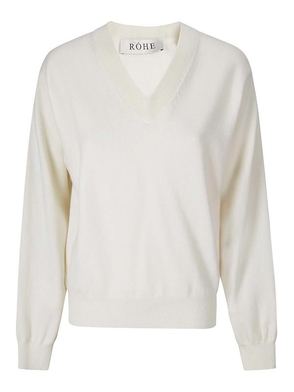 Rohe Pull À Col V - Crème