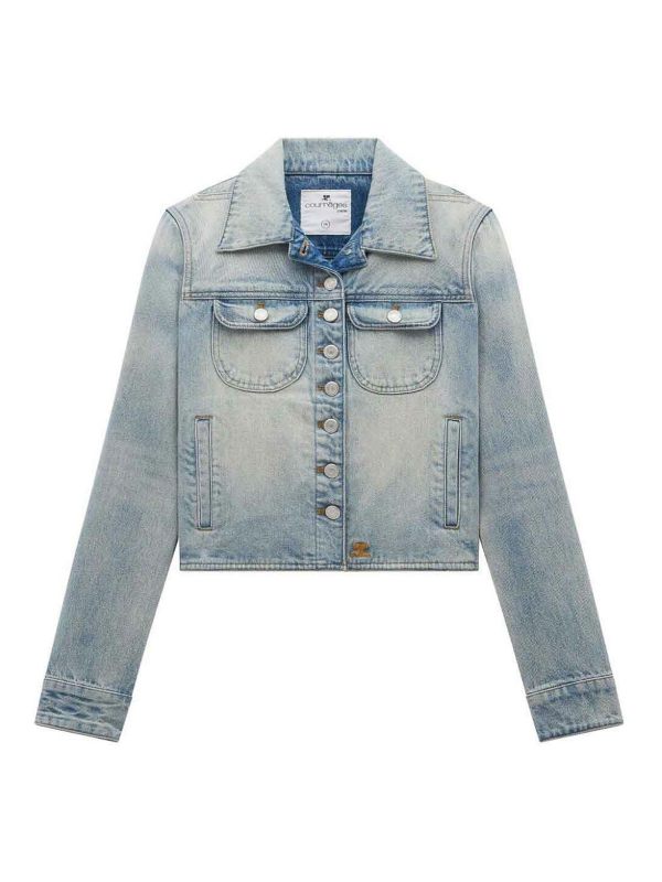 Courreges Veste En Jean - Bleu Clair