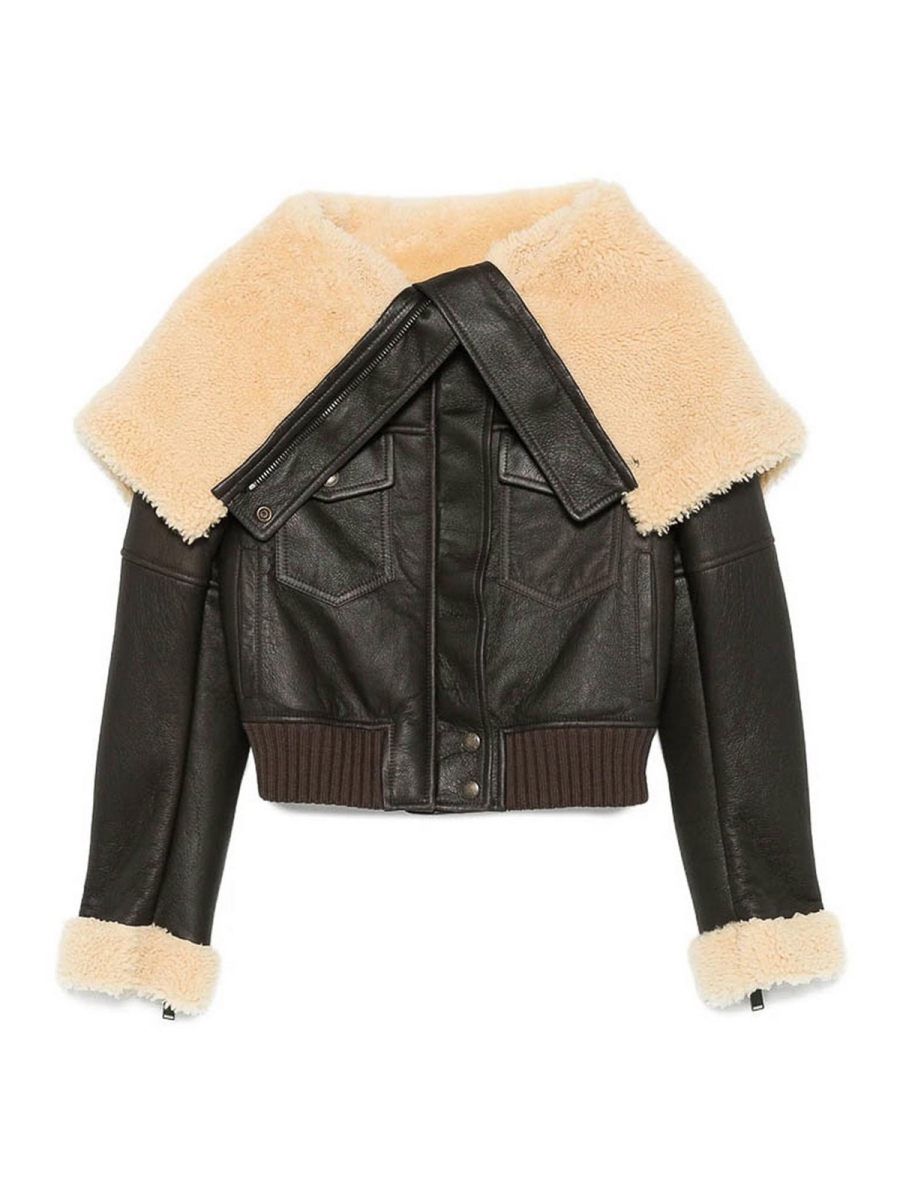 Alexander Mcqueen Blouson En Cuir - Marron