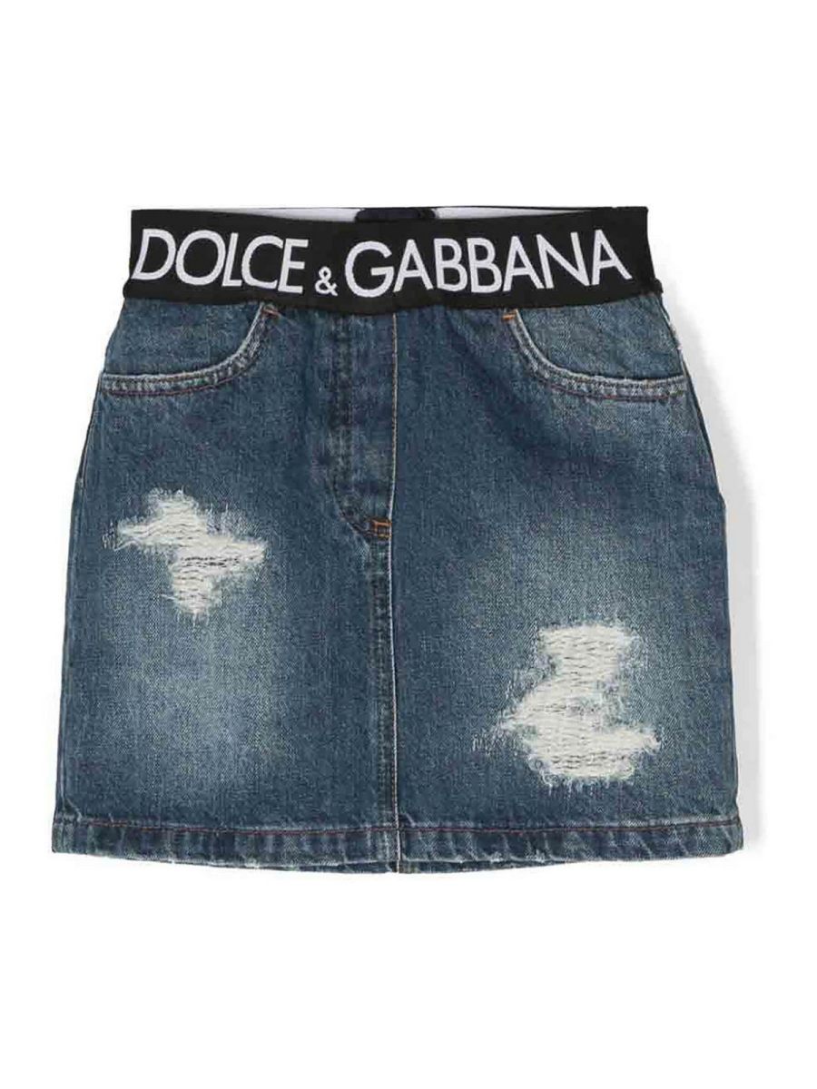 Dolce & Gabbana Jr Mini Jupe - Clair Délavé