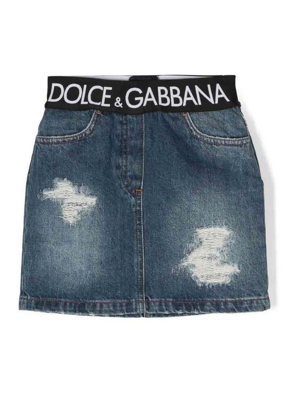 Dolce & Gabbana Jr Mini Jupe - Clair Délavé