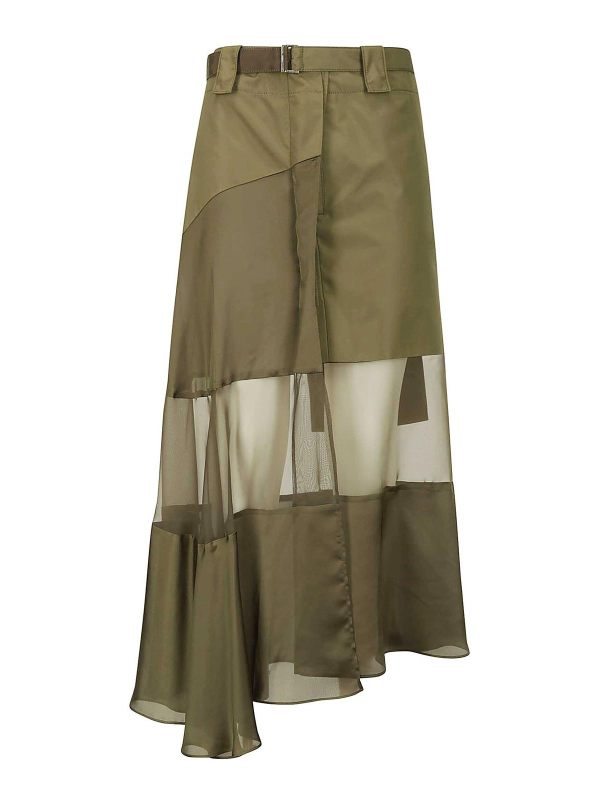 Sacai Jupe Longue - Marron Clair