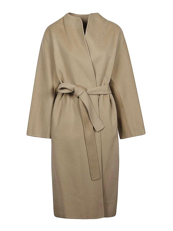 Sandbeige Manteau Court - Marron Clair