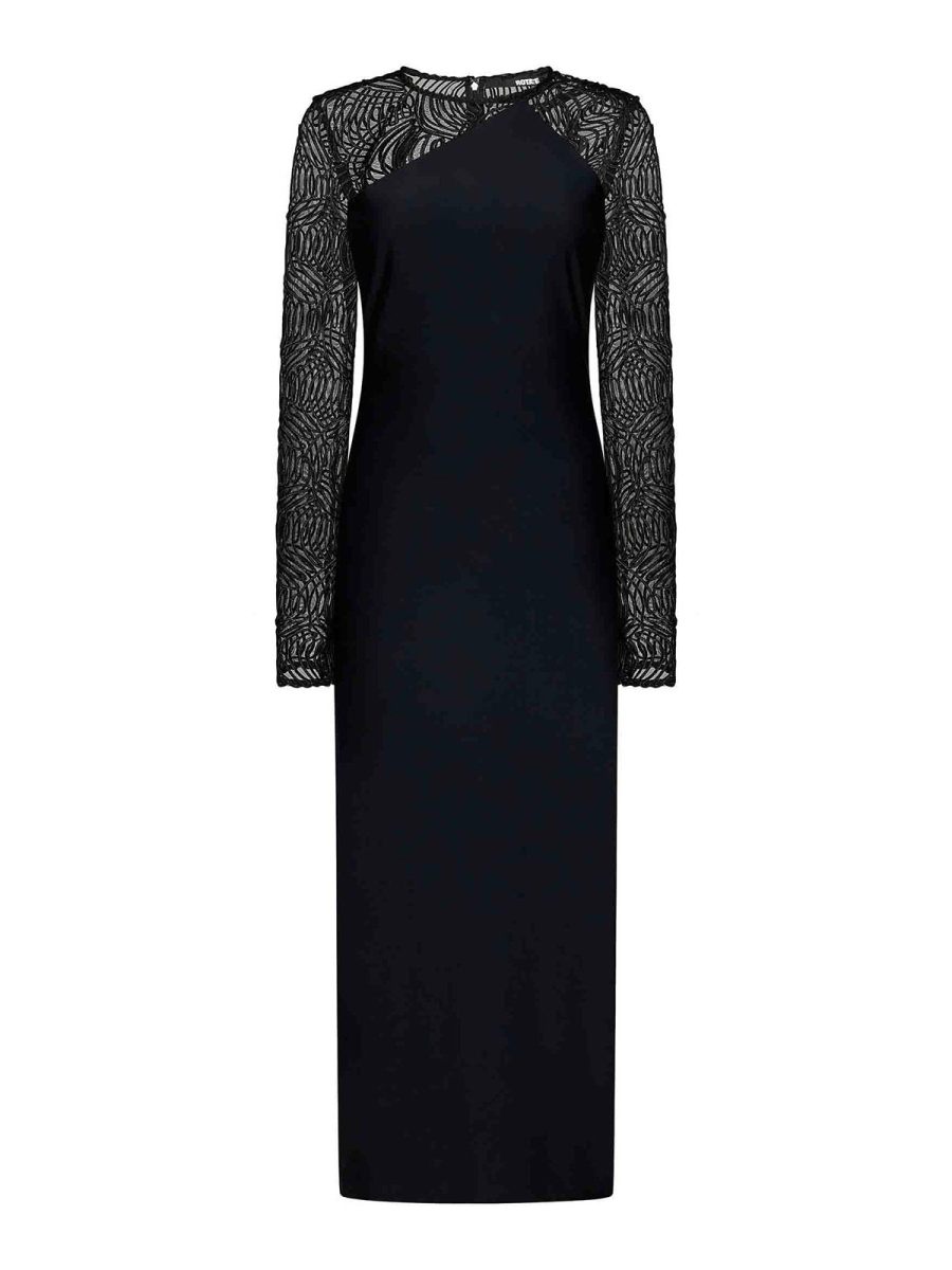 Rotate Birger Christensen Robe Au Genou - Noir