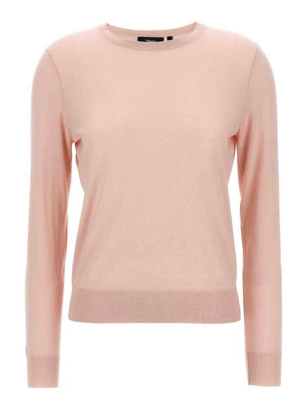 Theory Pull Col Rond - Couleur Chair