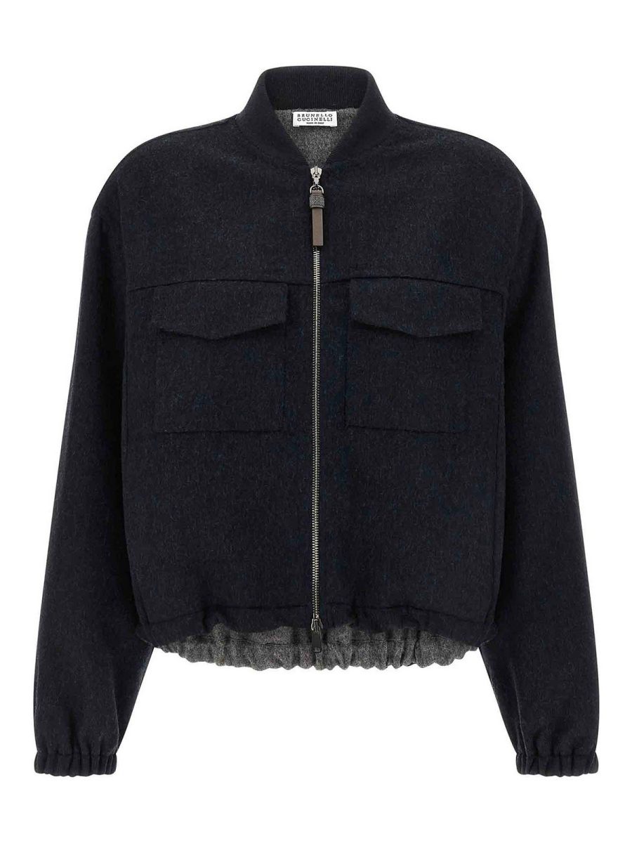 Brunello Cucinelli Bomber - Bleu