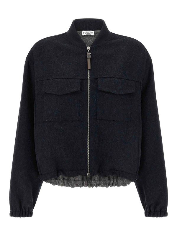 Brunello Cucinelli Bomber - Bleu