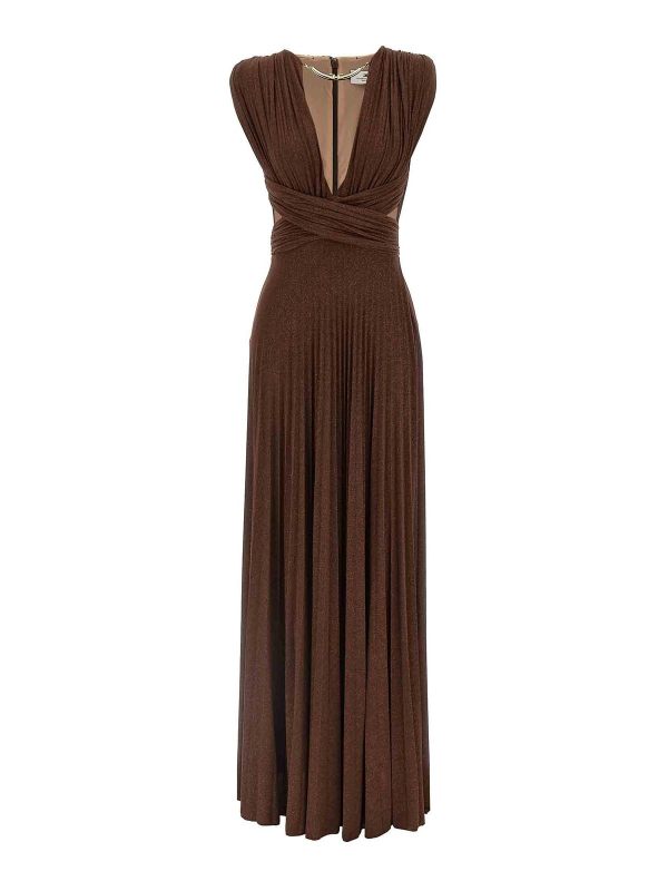Elisabetta Franchi Robe Au Genou - Marron