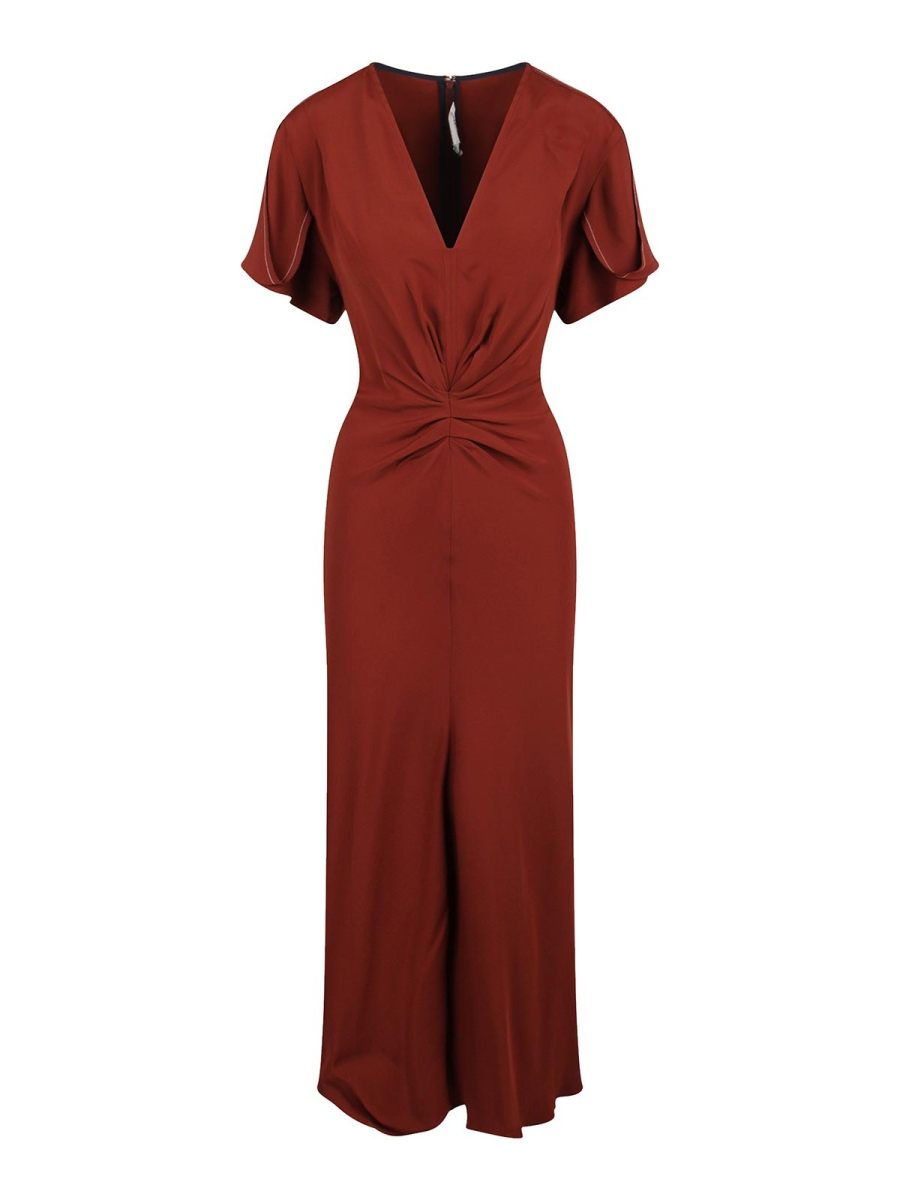 Victoria Beckham Maxi Robe - Marron