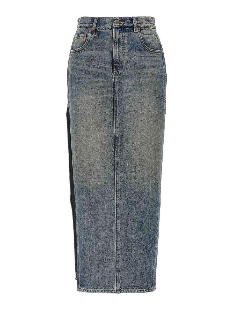 R13 Jupe Midi - Bleu