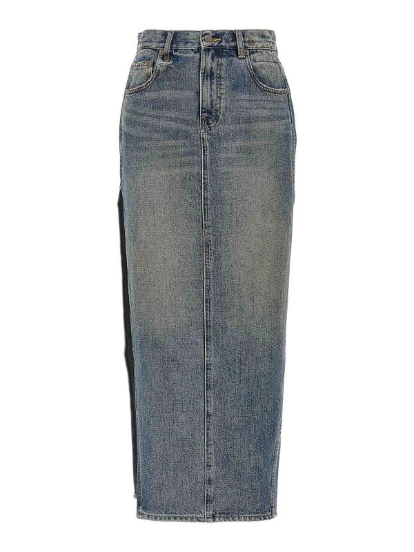 R13 Jupe Midi - Bleu