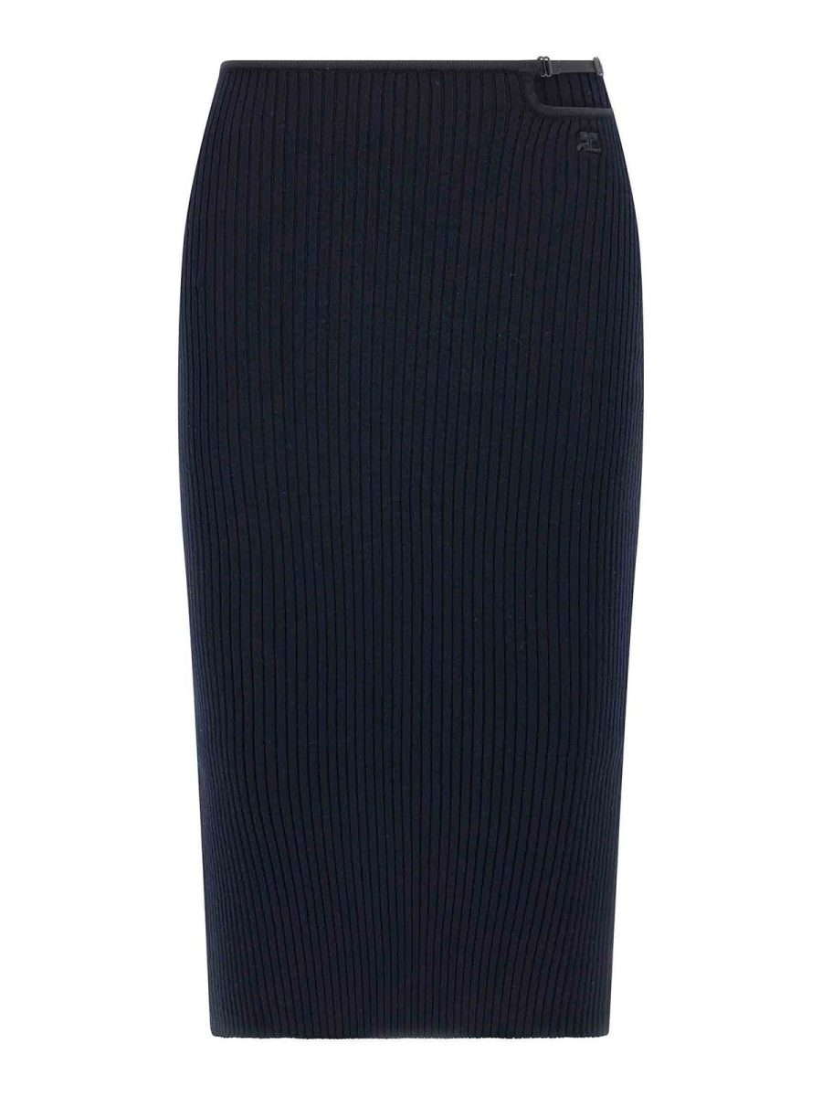 Courreges Jupe Midi - Bleu